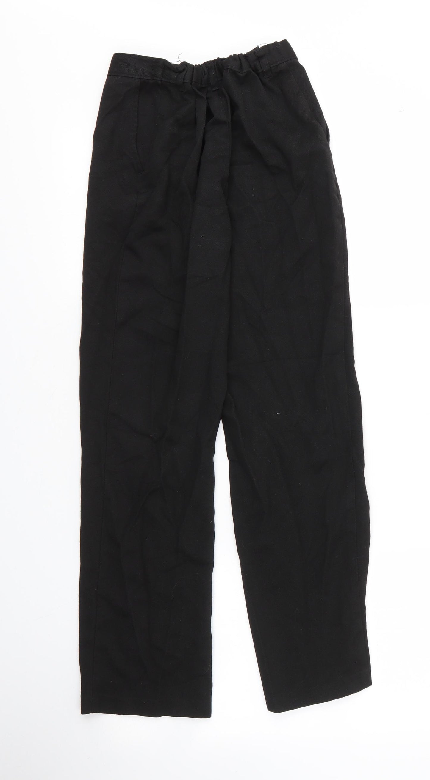 George Boys Black  Viscose Capri Trousers Size 11 Years L25 in Regular Zip