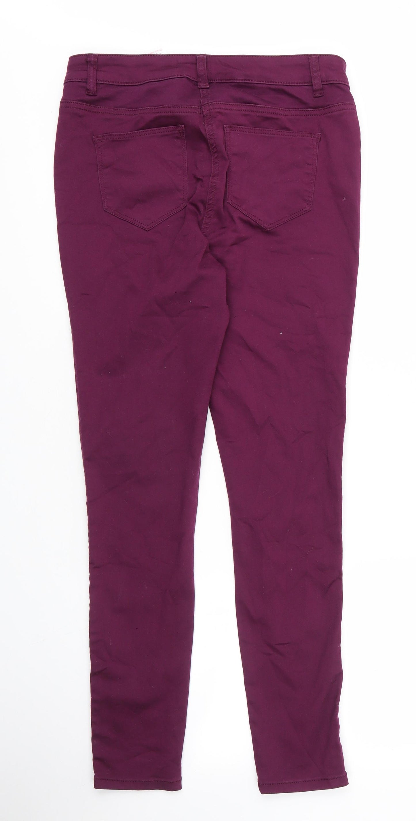 NEXT Womens Purple  Cotton Chino Trousers Size 12 L28 in Regular
