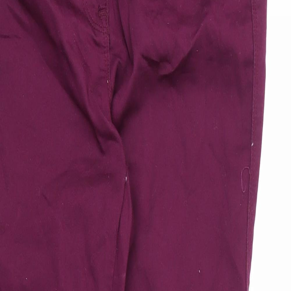 NEXT Womens Purple  Cotton Chino Trousers Size 12 L28 in Regular