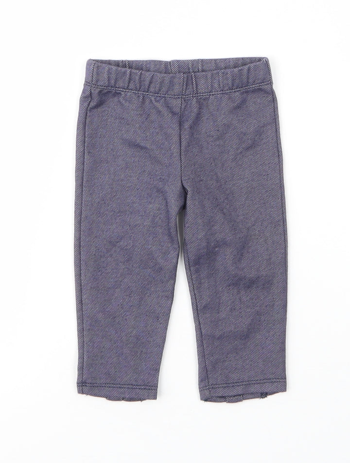 Preworn Girls Blue Cotton Capri Leggings Size 3-6 Months
