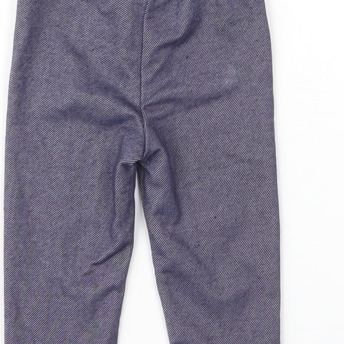 Preworn Girls Blue  Cotton Capri Leggings Size 3-6 Months