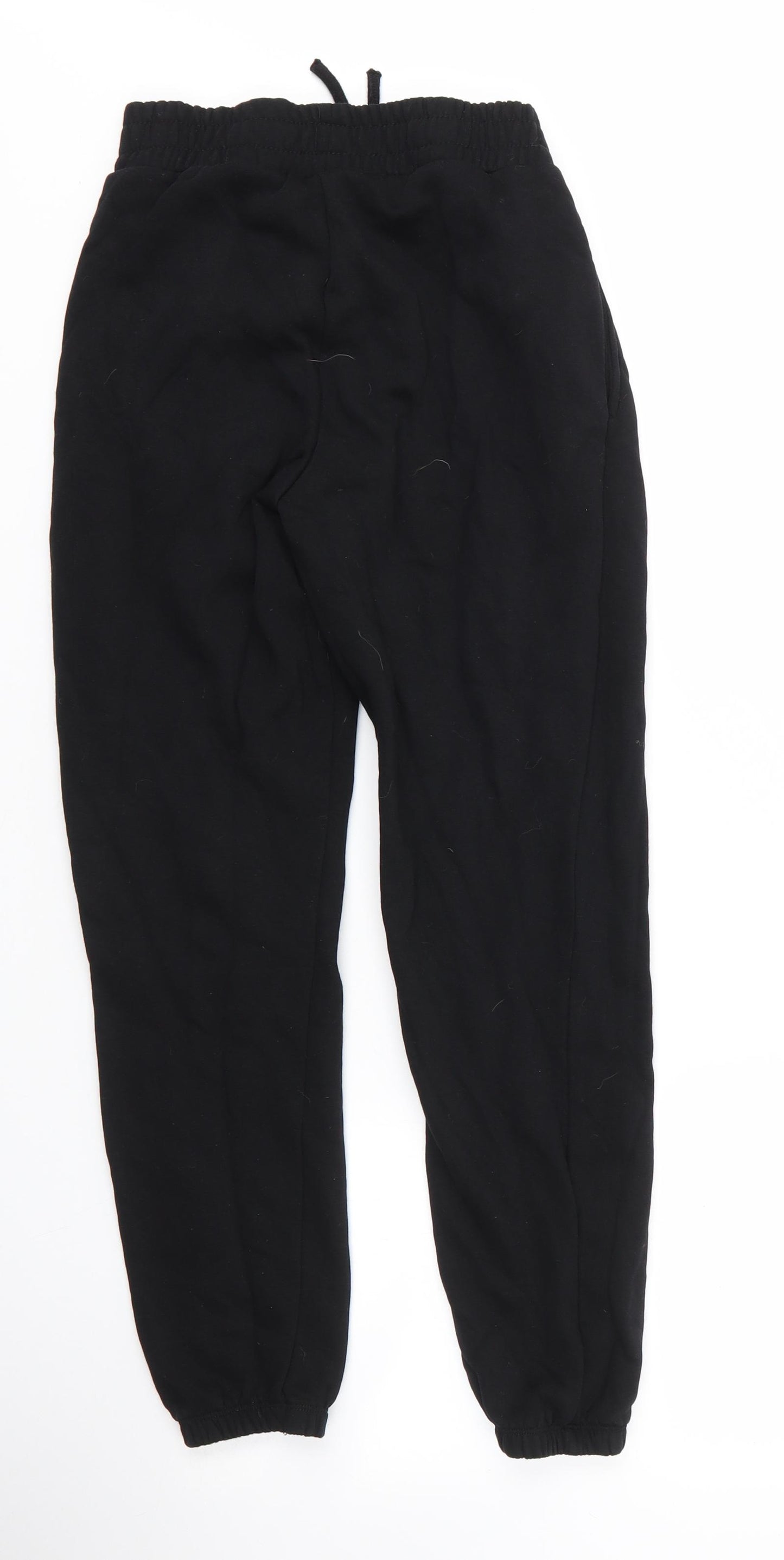 Matalan Girls Black  Cotton Sweatpants Trousers Size 12 Years L24 in Regular Drawstring