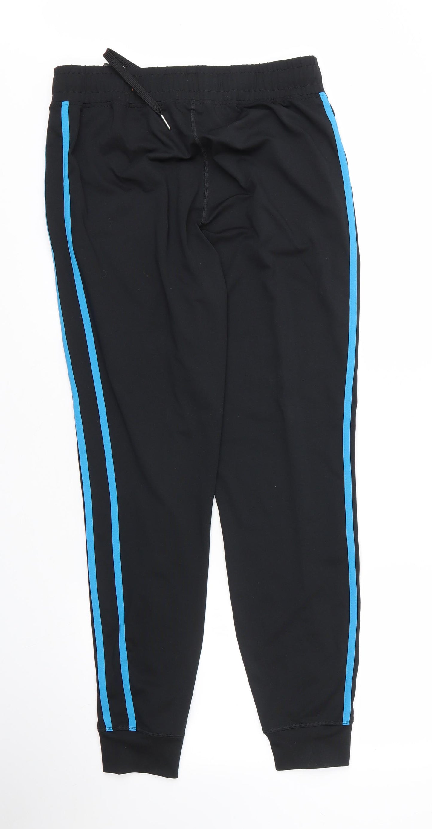 M&S Womens Black  Polyester Sweatpants Trousers Size 10 L28 in Regular Drawstring