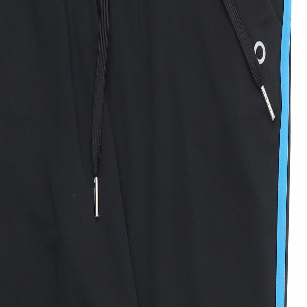 M&S Womens Black  Polyester Sweatpants Trousers Size 10 L28 in Regular Drawstring