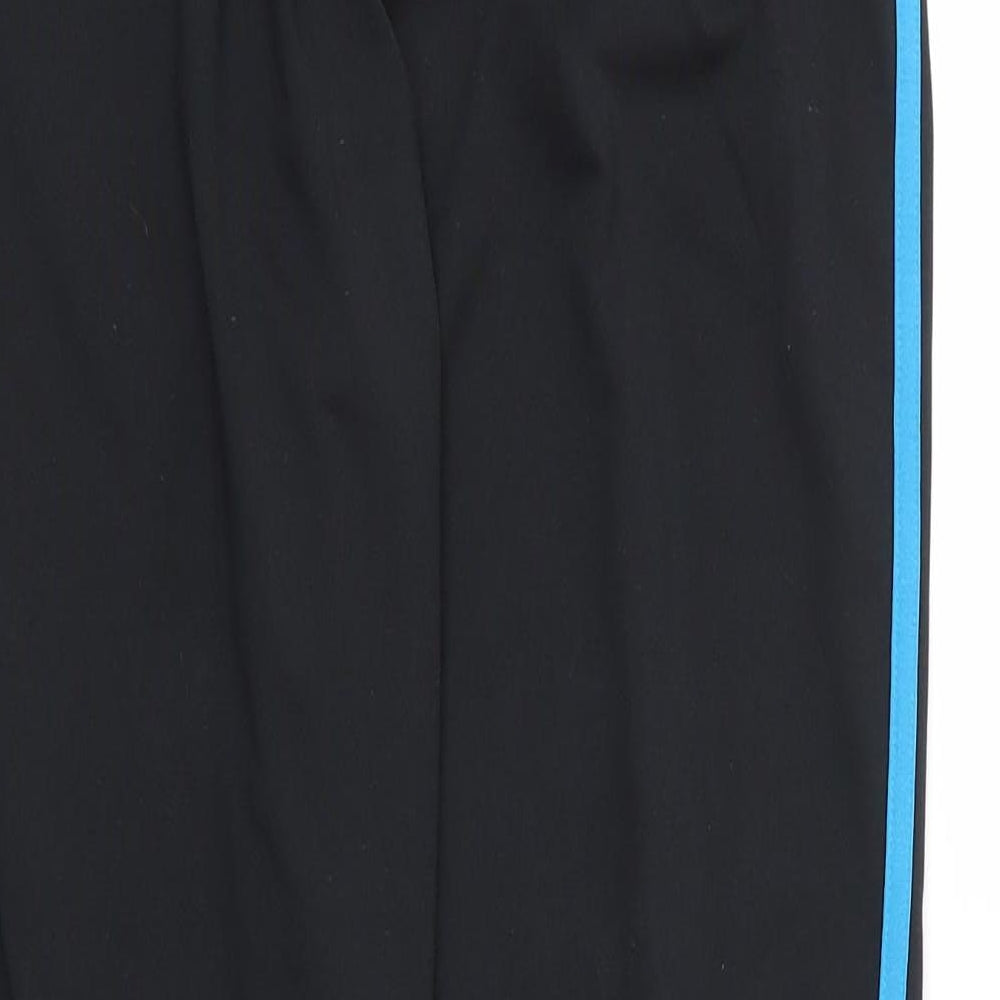 M&S Womens Black  Polyester Sweatpants Trousers Size 10 L28 in Regular Drawstring