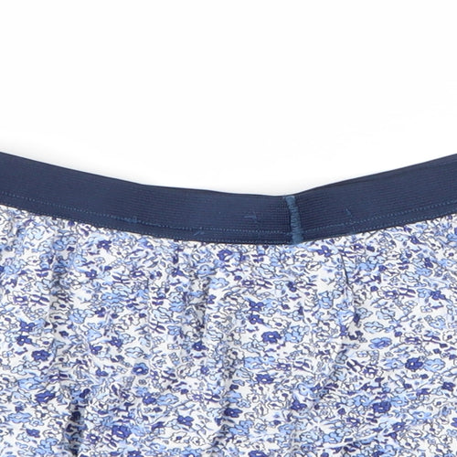 H&M Girls Blue Floral Viscose A-Line Skirt Size 9 Years  Regular