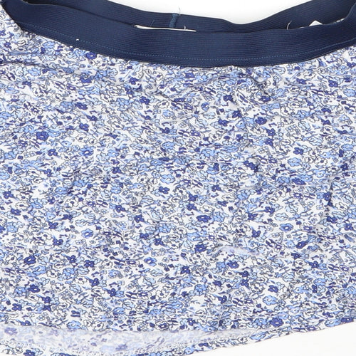 H&M Girls Blue Floral Viscose A-Line Skirt Size 9 Years  Regular