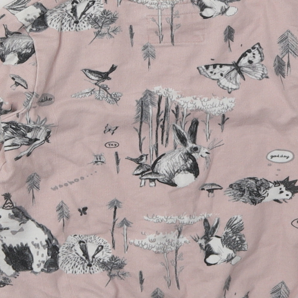 NEXT Girls Pink Geometric Cotton Pullover Sweatshirt Size 4-5 Years  Pullover - Butterfly Print