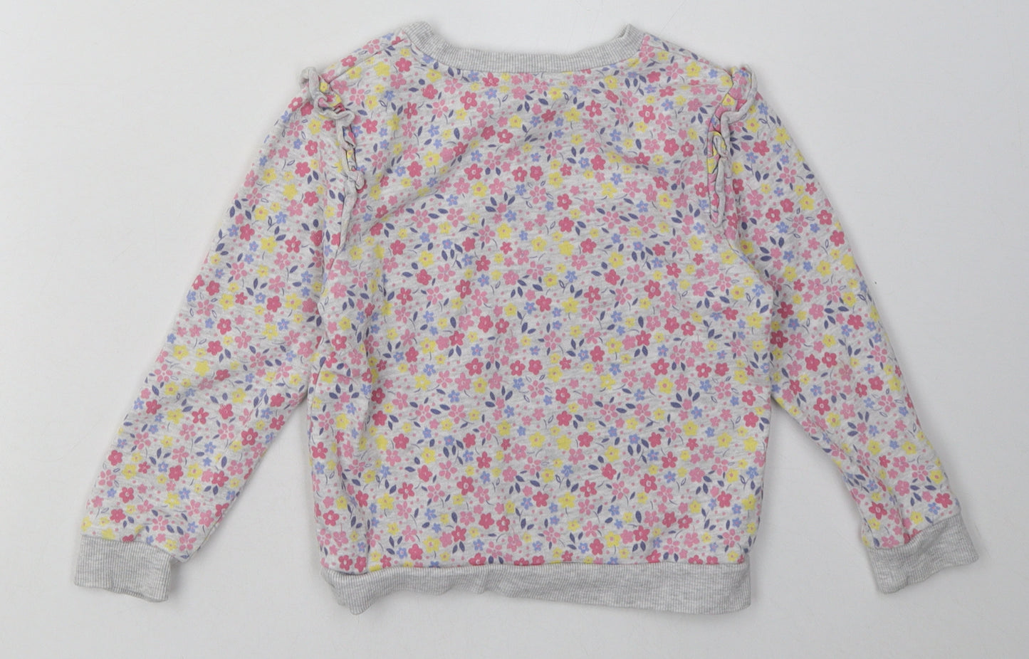 George Girls Pink Fair Isle Cotton Pullover Sweatshirt Size 4-5 Years  Pullover