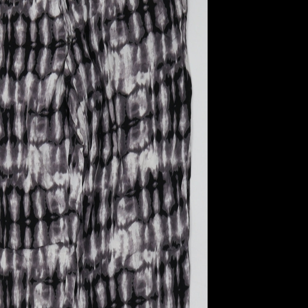 New Look Womens Grey Geometric Viscose Trousers  Size 10 L30 in Regular Tie