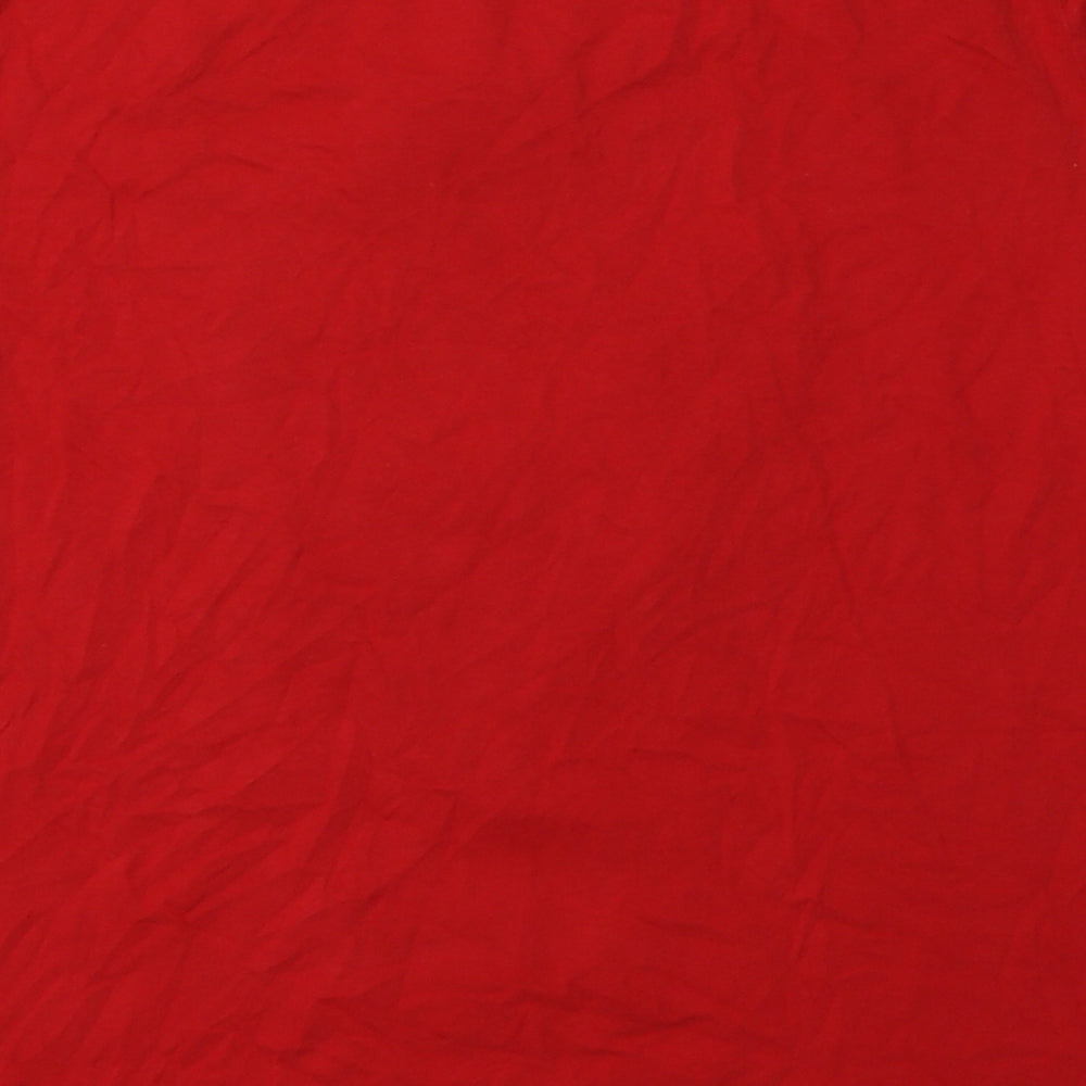 New Look Womens Red  Cotton Basic T-Shirt Size 10 Crew Neck - beautiful christmas