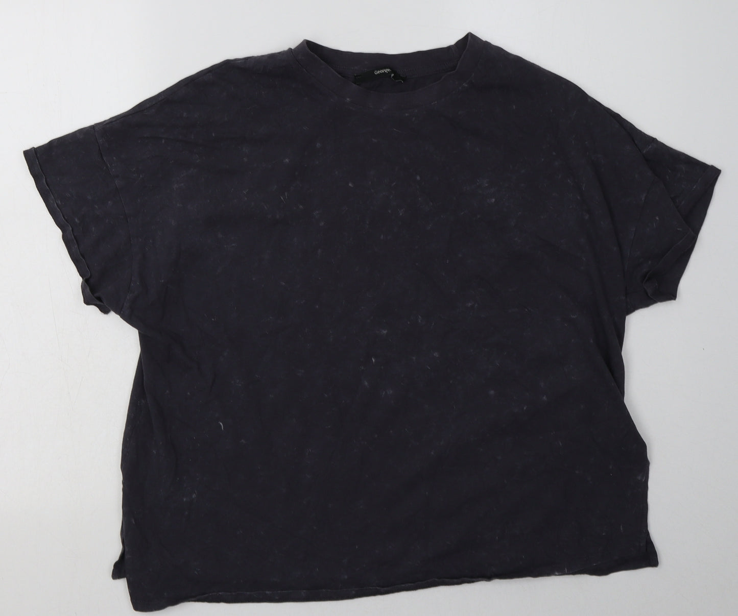 George Womens Grey  Cotton Basic T-Shirt Size 16 Crew Neck