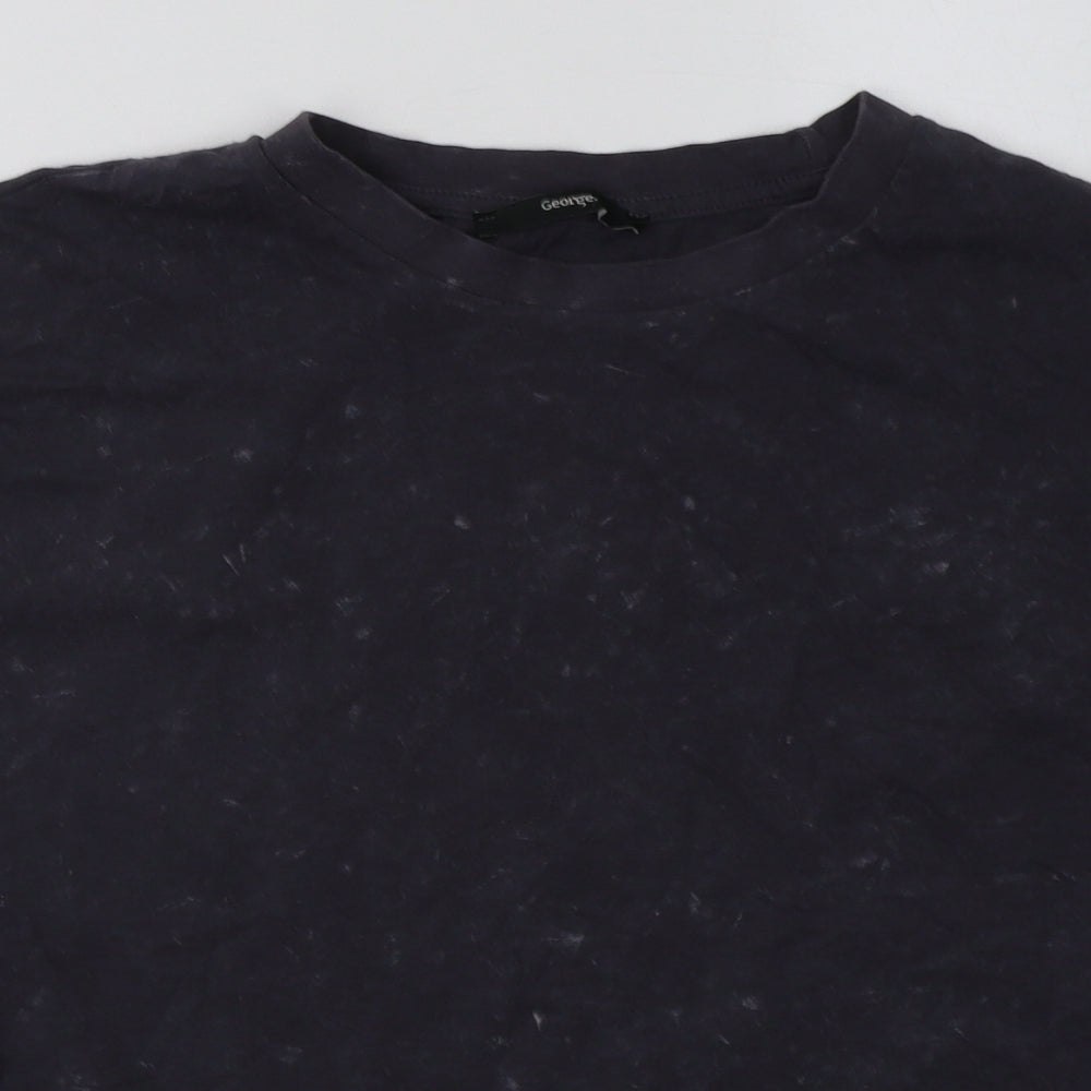 George Womens Grey  Cotton Basic T-Shirt Size 16 Crew Neck