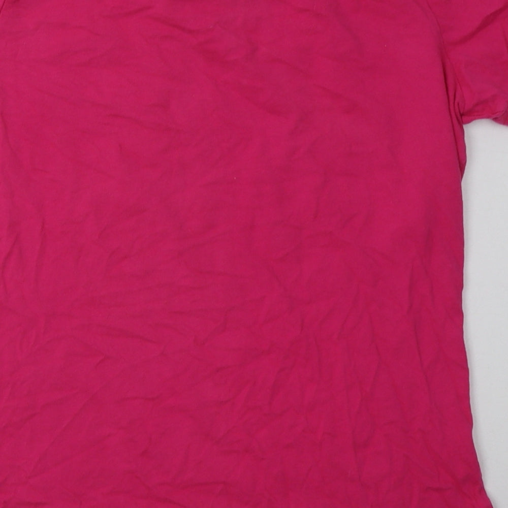Henleys Womens Pink  Cotton Basic T-Shirt Size 16 Crew Neck