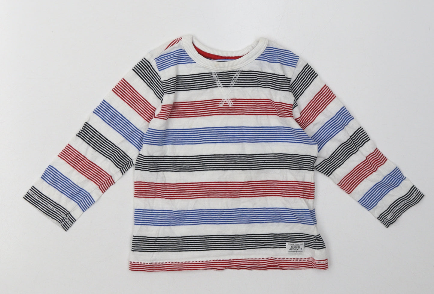 Debenhams Boys Multicoloured Striped Cotton Basic Casual Size 18-24 Months Crew Neck Pullover