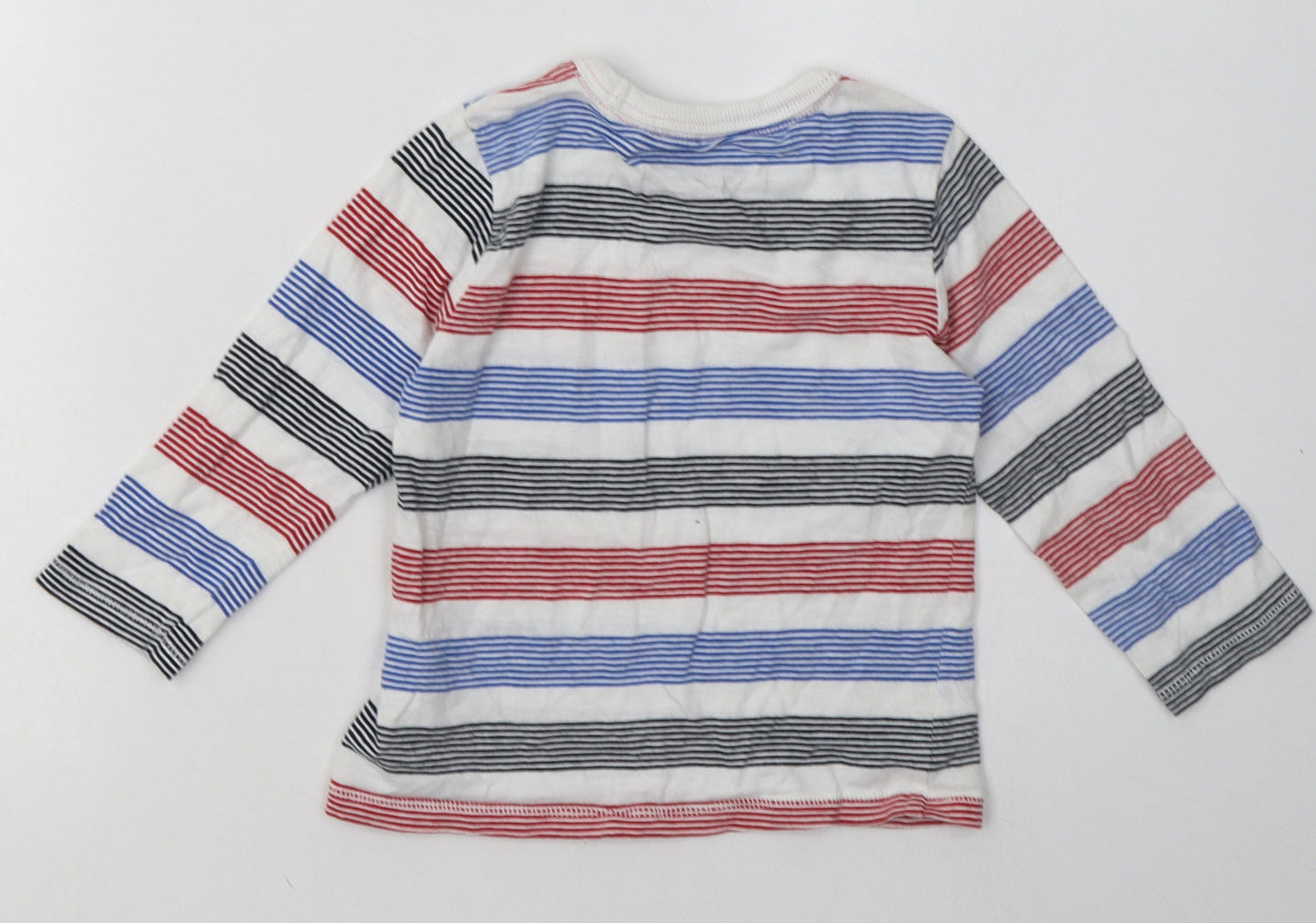 Debenhams Boys Multicoloured Striped Cotton Basic Casual Size 18-24 Months Crew Neck Pullover