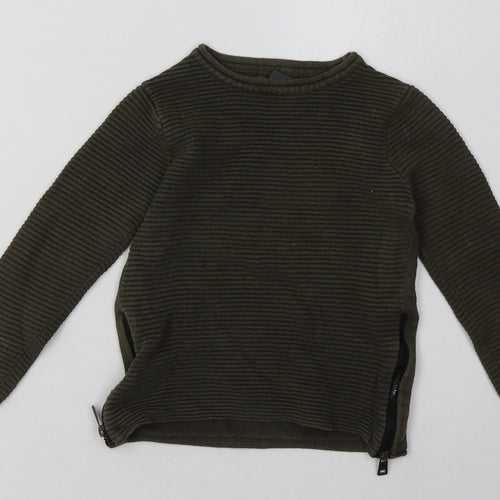 Primark Boys Green  Cotton Pullover Sweatshirt Size 2-3 Years  Zip