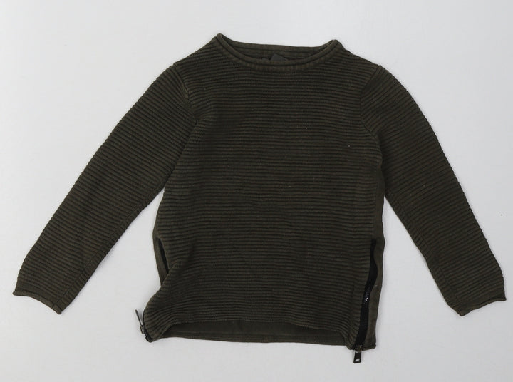 Primark Boys Green  Cotton Pullover Sweatshirt Size 2-3 Years  Zip