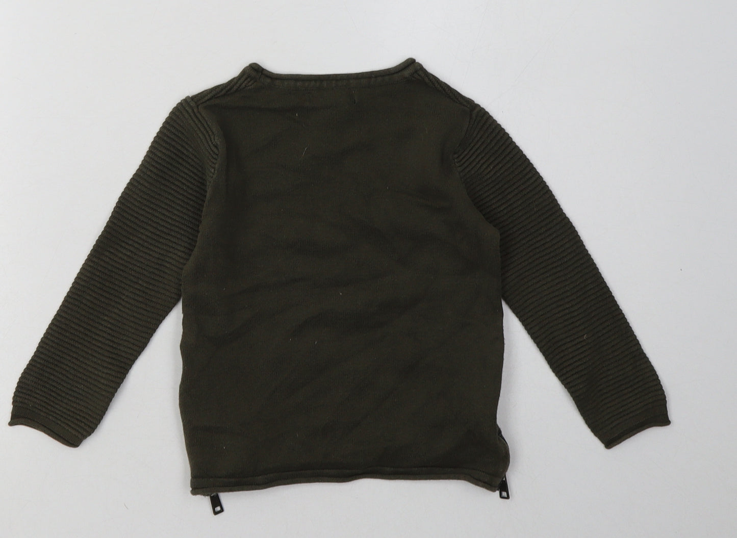 Primark Boys Green  Cotton Pullover Sweatshirt Size 2-3 Years  Zip