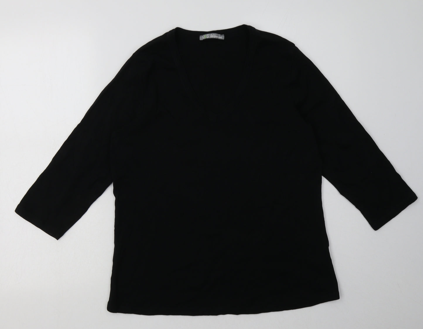 Marks and Spencer Womens Black  Cotton Pullover Sweatshirt Size 20  Pullover