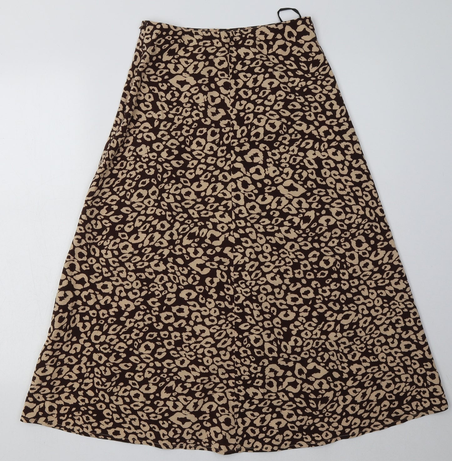 SheIn Womens Brown Animal Print Polyester A-Line Skirt Size XS   Zip
