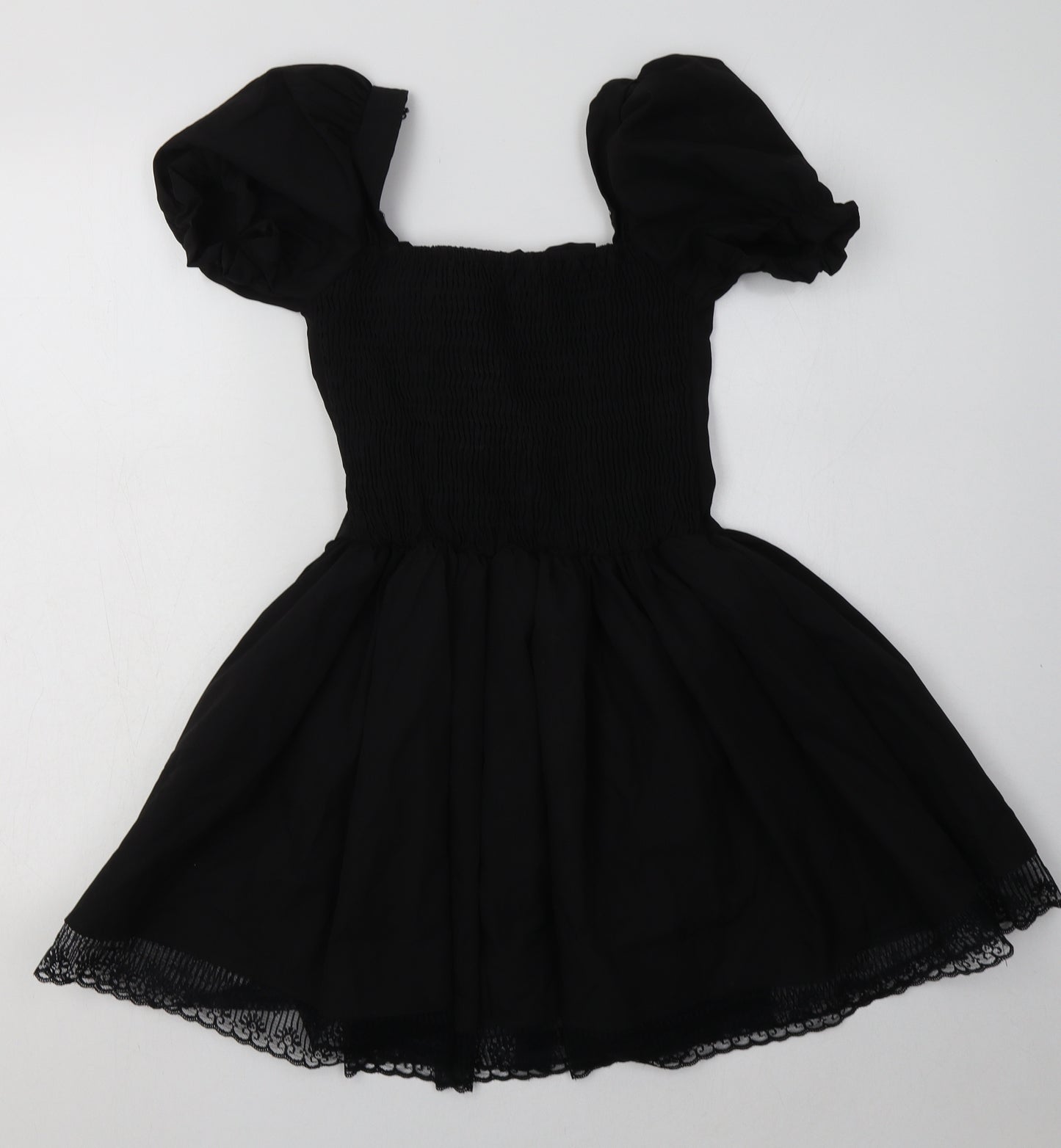 Preworn Womens Black  Cotton A-Line  Size S  Square Neck Pullover