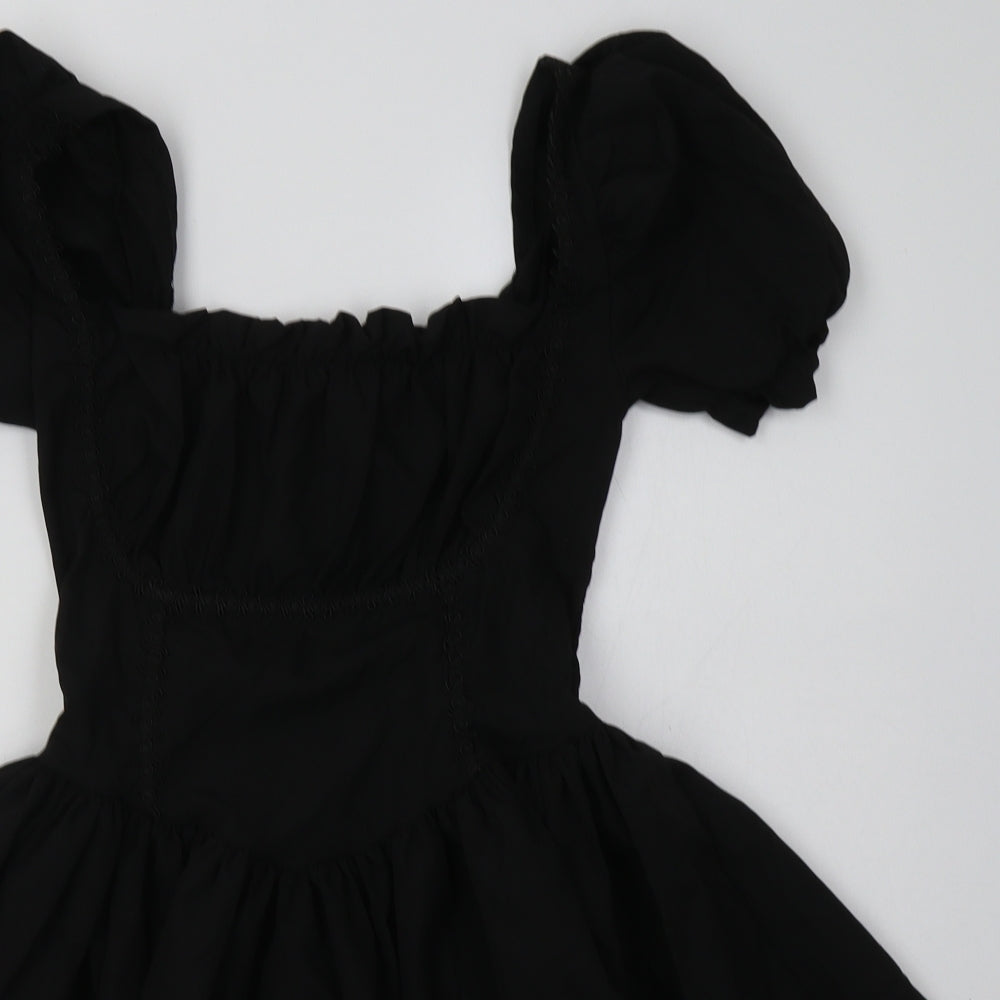 Preworn Womens Black  Cotton A-Line  Size S  Square Neck Pullover