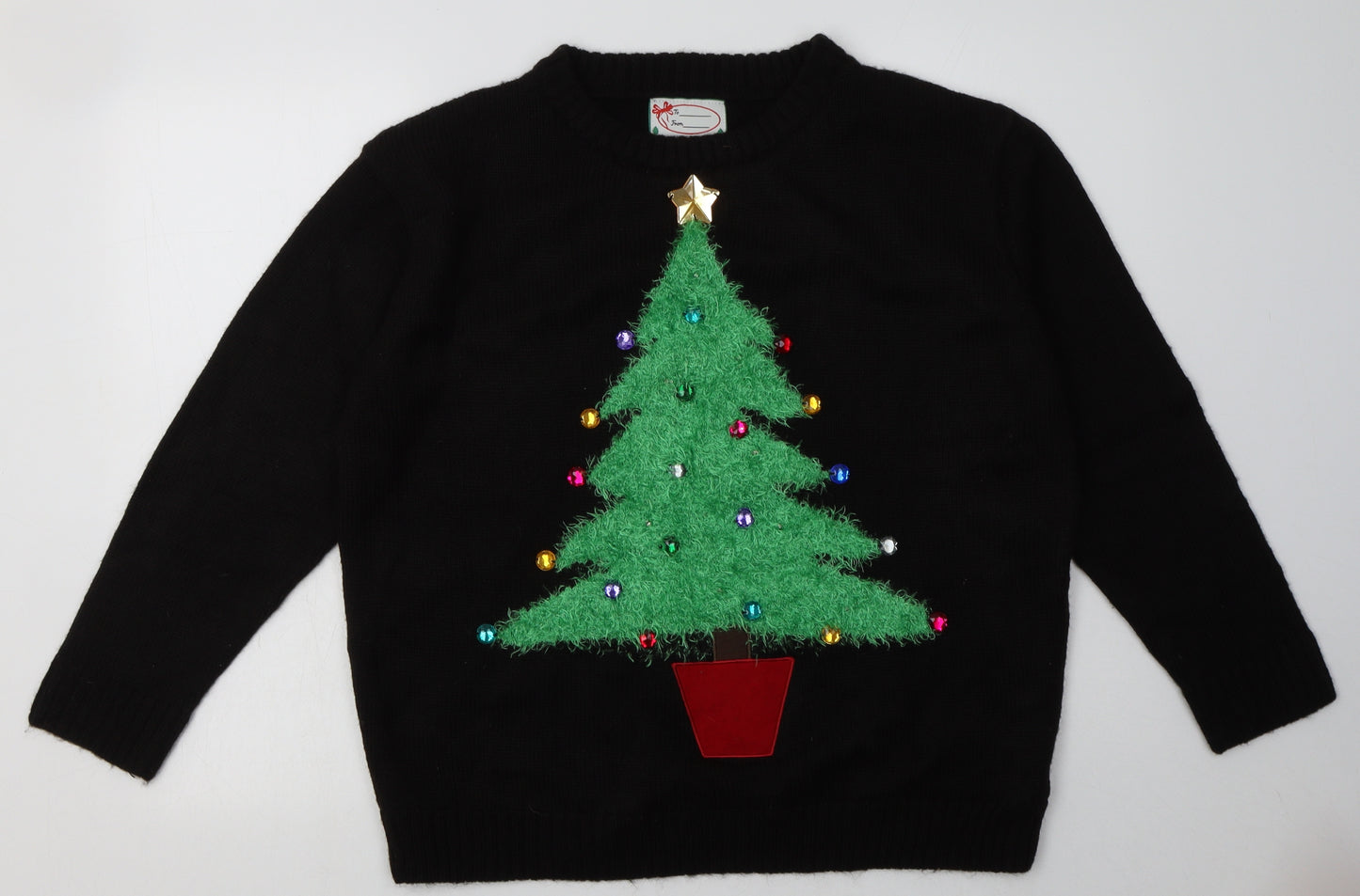 Primark Mens Black  Acrylic Pullover Sweatshirt Size M   - Christmas