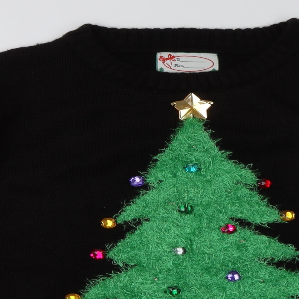 Primark Mens Black  Acrylic Pullover Sweatshirt Size M   - Christmas