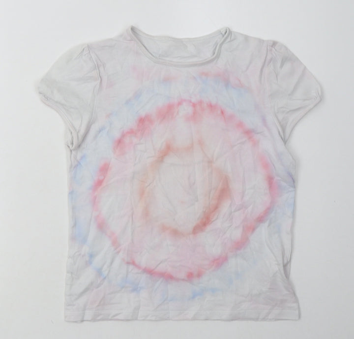 F&F Girls Pink  Cotton Basic T-Shirt Size 10-11 Years Crew Neck Pullover