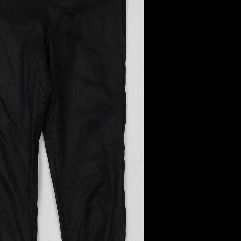 Matalan Womens Black  Viscose Skinny Jeans Size 14 L31 in Regular Button - leather jeans