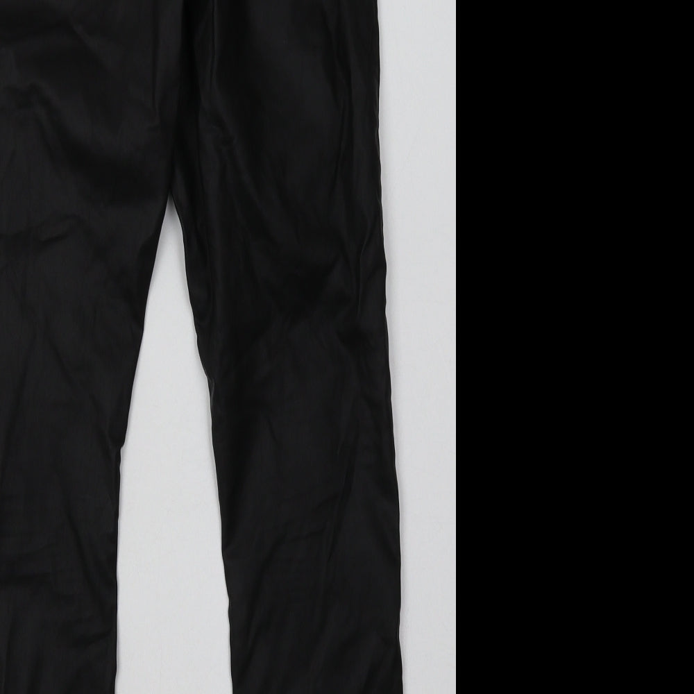 Matalan Womens Black  Viscose Skinny Jeans Size 14 L31 in Regular Button - leather jeans