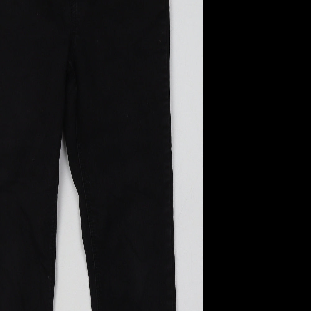 George Womens Black  Cotton Straight Jeans Size 10 L29 in Regular Button