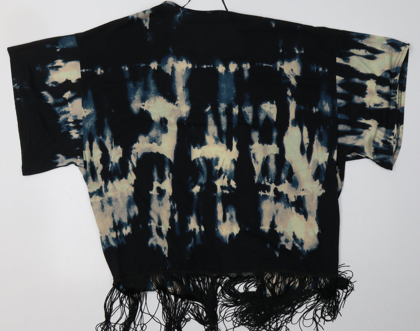 Primark Womens Black V-Neck Geometric Polyester Cardigan Jumper Size S