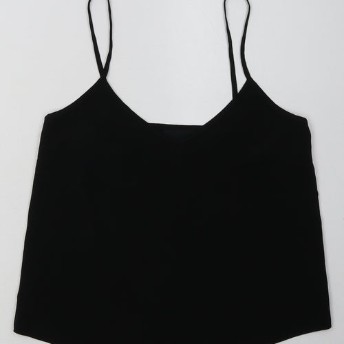 ASOS Womens Black  Polyester Cropped Tank Size 8 V-Neck