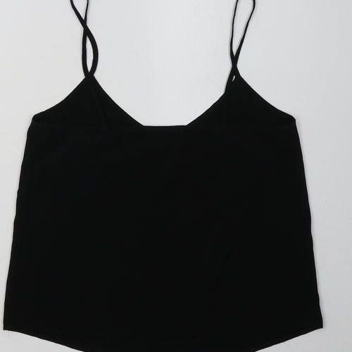 ASOS Womens Black  Polyester Cropped Tank Size 8 V-Neck