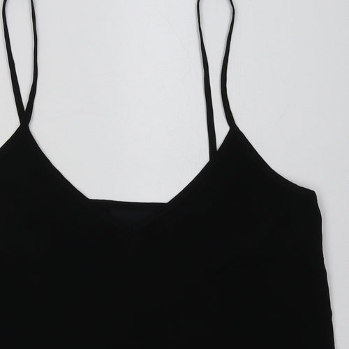 ASOS Womens Black  Polyester Cropped Tank Size 8 V-Neck