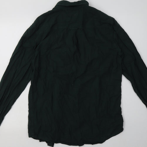 New Look Mens Green  Cotton  Button-Up Size M Collared Button