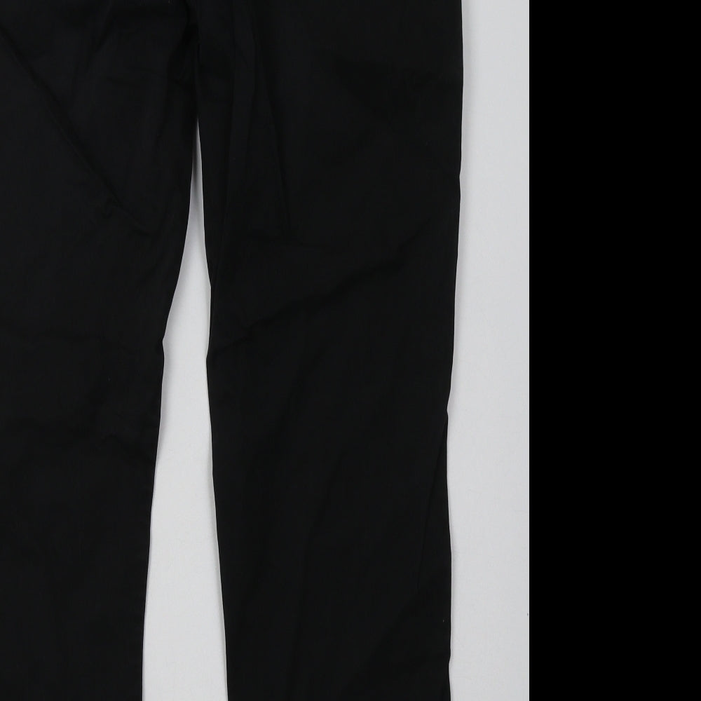 Marks and Spencer Mens Black  Cotton Chino Trousers Size 38 L31 in Regular Button