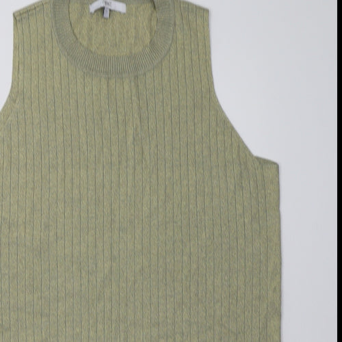 NEXT Womens Gold  Viscose Basic Tank Size L Crew Neck
