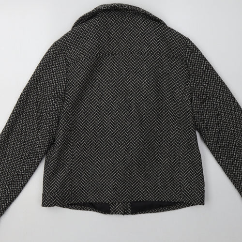sainsburys Womens Black Geometric  Jacket  Size 14  Zip