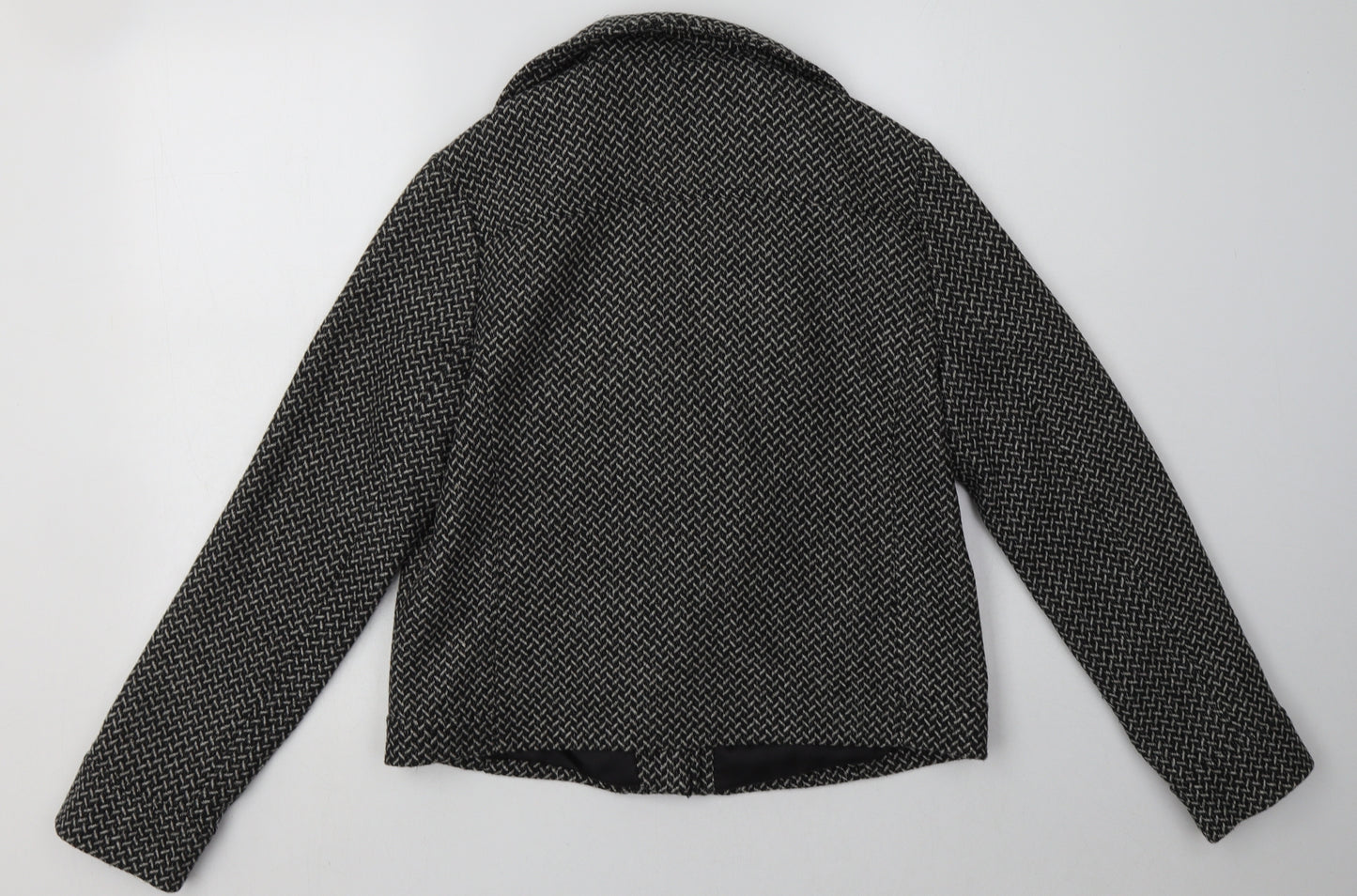 sainsburys Womens Black Geometric  Jacket  Size 14  Zip