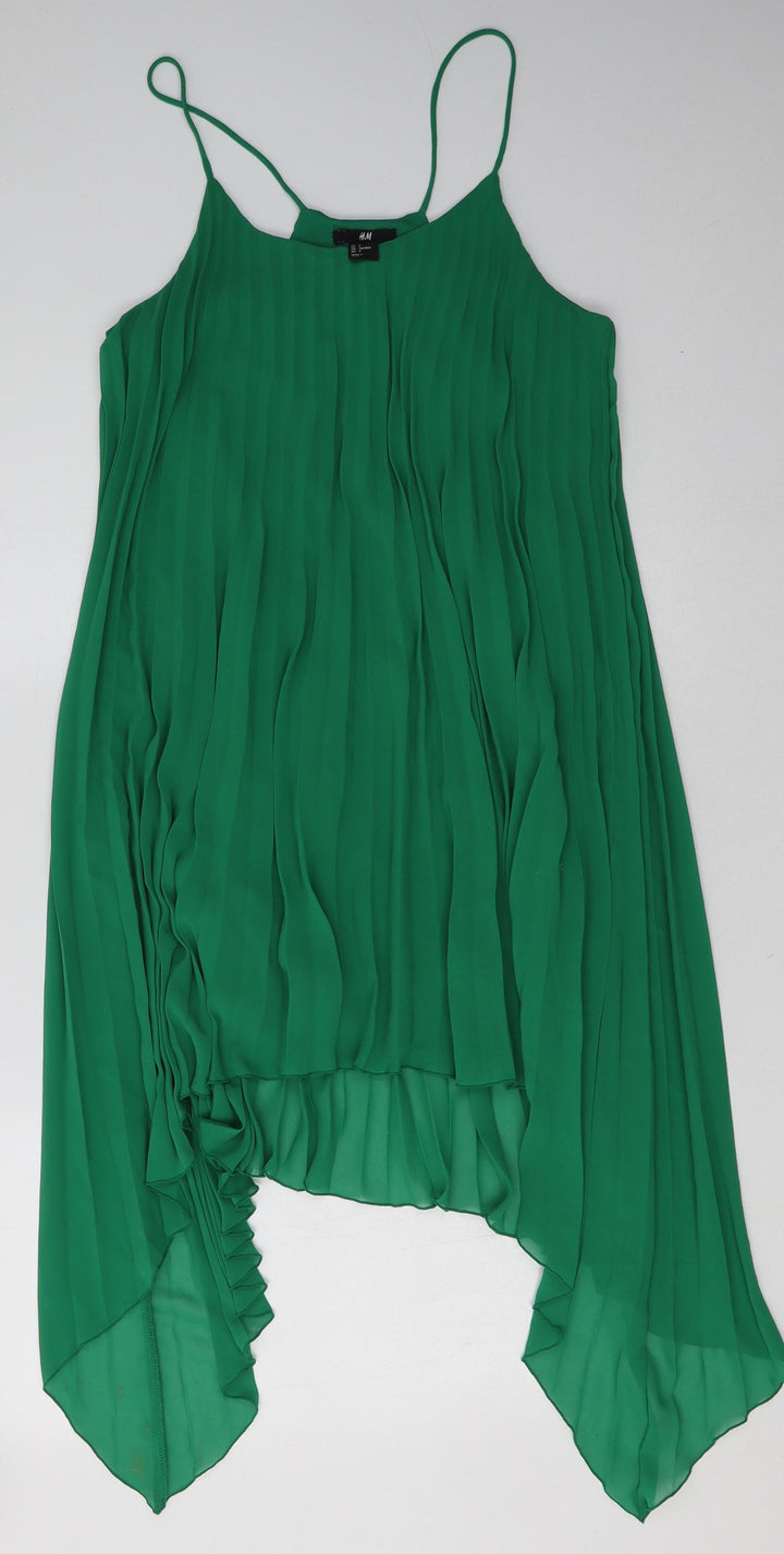 H&M Womens Green  Polyester A-Line  Size 4  V-Neck Pullover