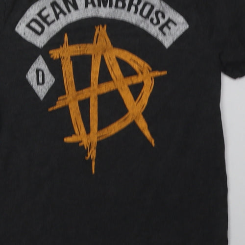 F&F Boys Grey  Polyester Basic T-Shirt Size 7-8 Years Crew Neck Pullover - dean ambrose
