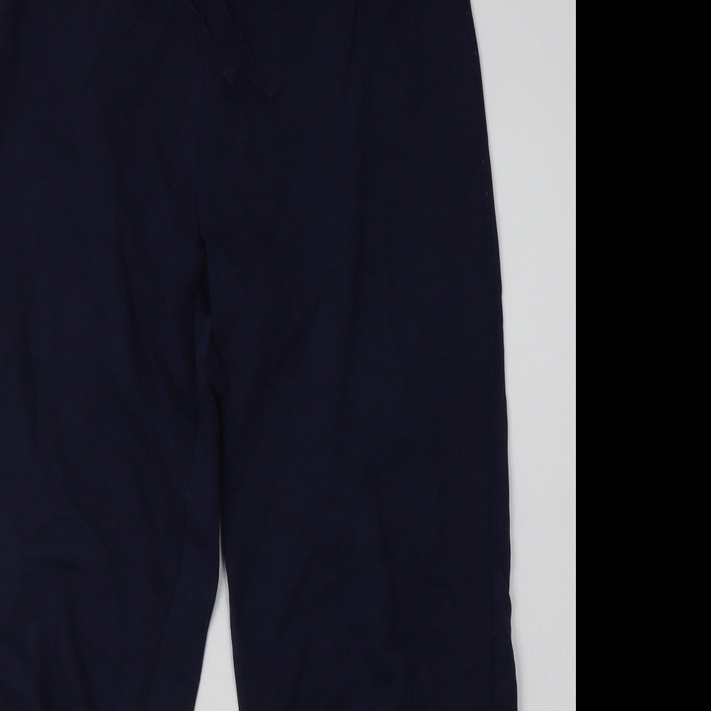 George Womens Blue  Cotton Jogger Trousers Size 14 L30 in Regular Tie