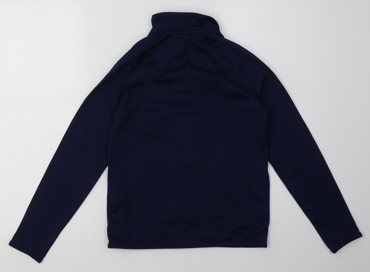 adidas Boys Blue Striped Polyester Full Zip Sweatshirt Size 9-10 Years  Zip