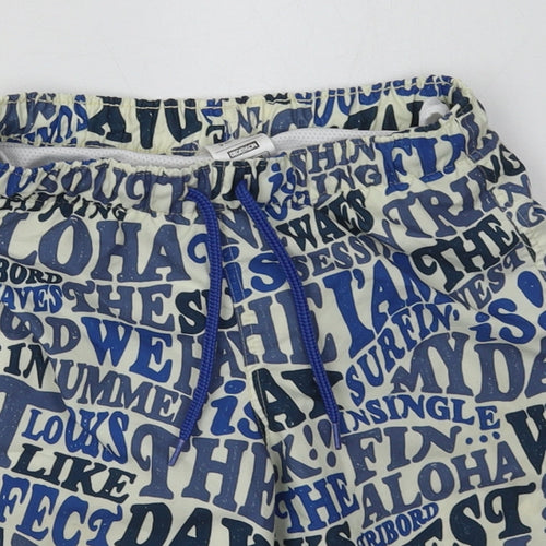 DECATHLON Boys Blue Geometric Polyester Sweat Shorts Size 8 Years  Regular Tie