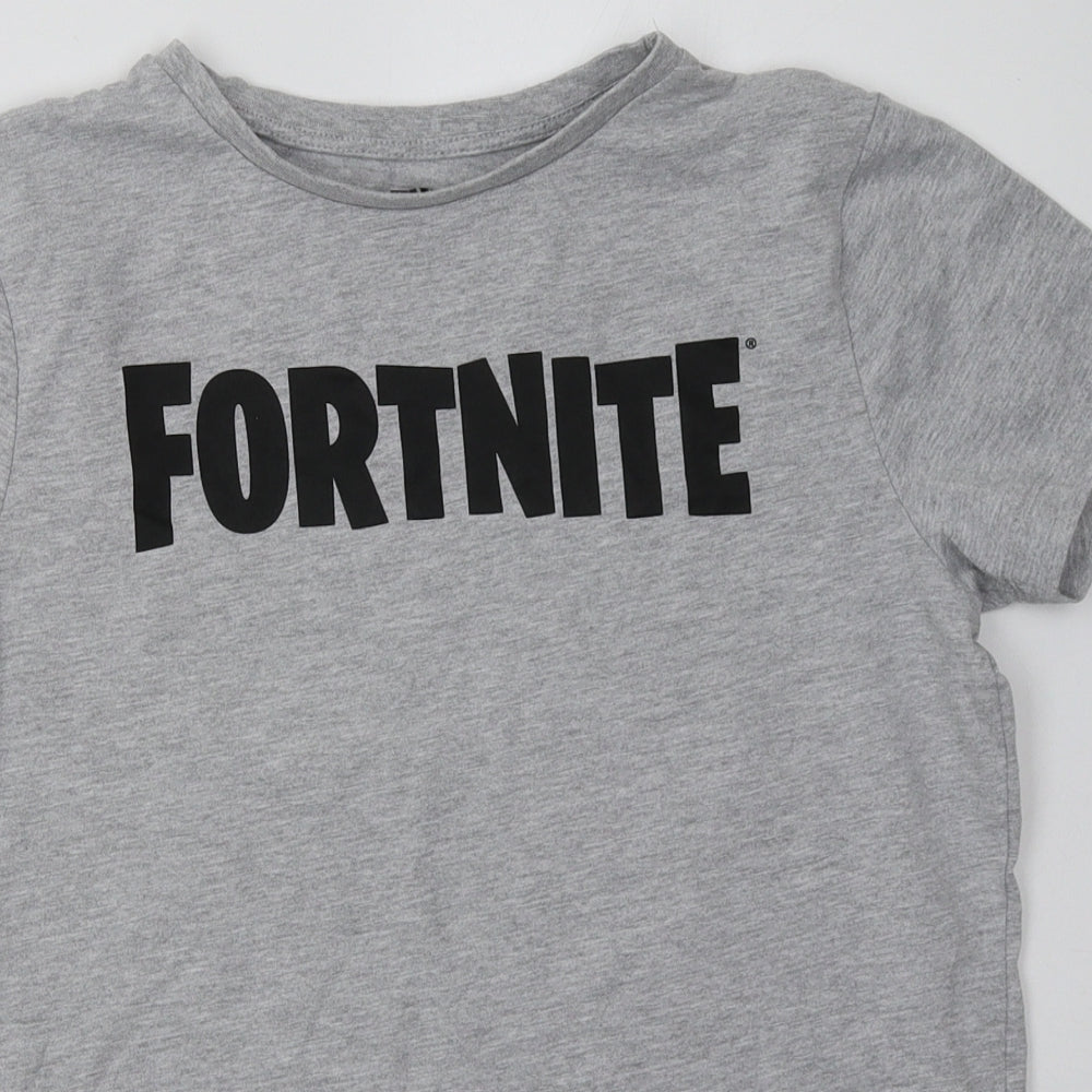 Primark Womens Grey  Coir Basic T-Shirt Size L Crew Neck - Fortnite