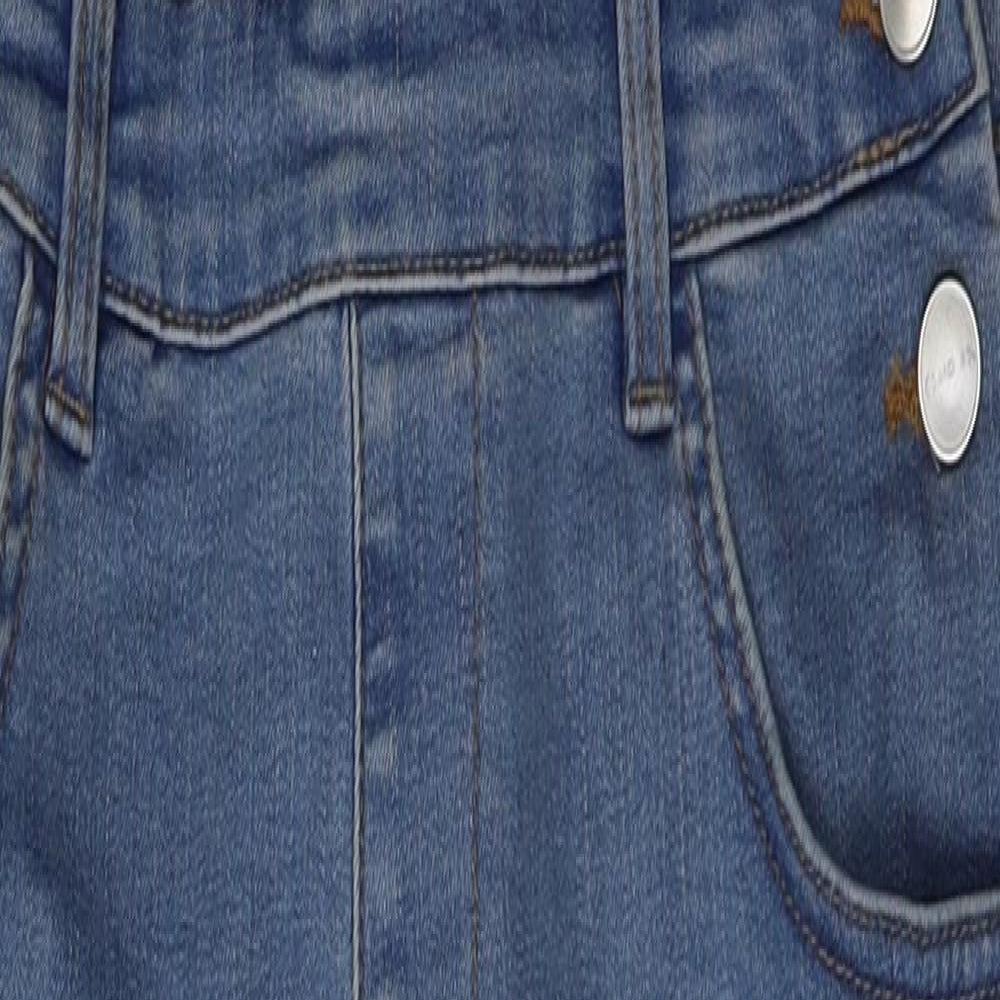 Primark Girls Blue  Cotton Dungaree One-Piece Size 11-12 Years  Button