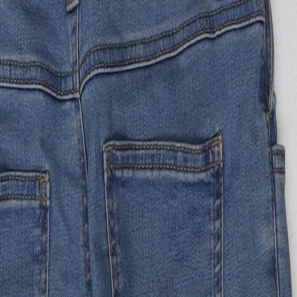 Primark Girls Blue  Cotton Dungaree One-Piece Size 11-12 Years  Button